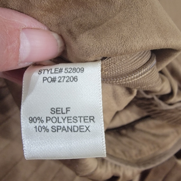 Skies Are Blue Brown Pleated Skirt Size Small Soft Faux Suede A Line Full - Picture 11 of 11